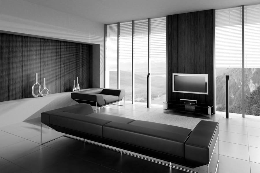 Open-plan living space with a flat-screen television